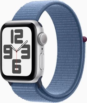 Apple Watch SE (2022) (GPS) 40mm silver with Sports Loop winterblau