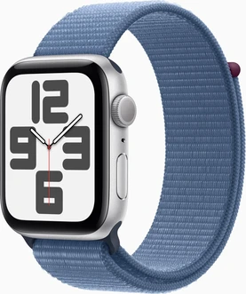 Apple Watch SE (2022) (GPS) 44mm silver with Sports Loop winterblau