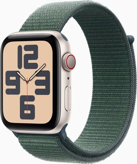 Apple Watch SE (2022) (GPS + cellular) 44mm Polarstern with Sports Loop sea green