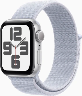 Apple Watch SE (2022) (GPS) 40mm silver with Sports Loop blue cloud