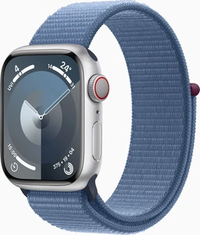 Apple Watch Series 9 (GPS + cellular) 41mm aluminium silver with Sports Loop winterblau