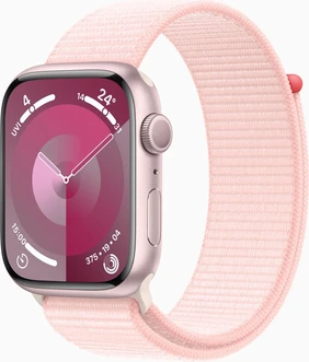 Apple Watch Series 9 (GPS) 45mm aluminium rose red with Sports Loop light pink