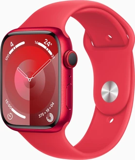 Apple Watch Series 9 (GPS + cellular) 45mm aluminium (PRODUCT)RED with sport wristlet M/L (PRODUCT)RED