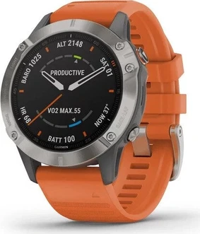 Garmin Fenix 6 Sapphire titanium/ember orange