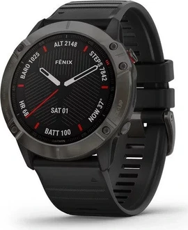 Garmin Fenix 6X Sapphire carbon grey dlc/black