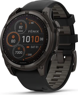 Garmin Fenix 8 47mm Sapphire solar carbon grey/black-pebble grey silicone