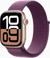 Apple Watch Series 10 (GPS) 42mm aluminium rose gold with Sports Loop plum