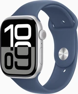 Apple Watch Series 10 (GPS + cellular) 46mm aluminium silver with sport wristlet M/L Denim