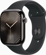 Apple Watch Series 10 (GPS + cellular) 46mm Titan slate with sport wristlet S/M black