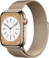Apple Watch Series 8 (GPS + cellular) 45mm stainless steel gold with Milanaise-Wristlet gold