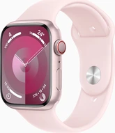 Apple Watch Series 9 (GPS + cellular) 45mm aluminium rose red with sport wristlet M/L light pink
