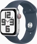 Apple Watch SE (2022) (GPS + cellular) 44mm silver with sport wristlet S/M sturmblau