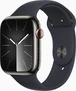 Apple Watch Series 9 (GPS + cellular) 45mm stainless steel graphite with sport wristlet S/M midnight