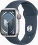 Apple Watch Series 9 (GPS + cellular) 41mm aluminium silver with sport wristlet M/L sturmblau