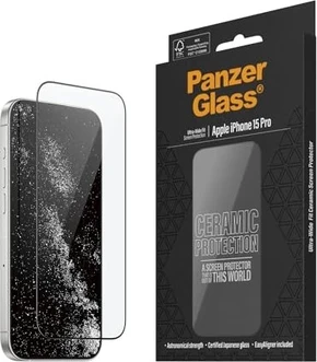 PanzerGlass Ceramic Screen Protector ultra wide Fit with EasyAligner для Apple iPhone 15 Pro