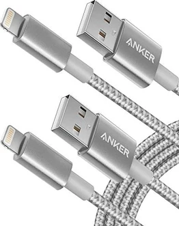 Anker Premium nylon Lightning 1.80m silver