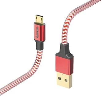 Hama charging /data cable reflective micro USB-B/USB-A 1.5m red