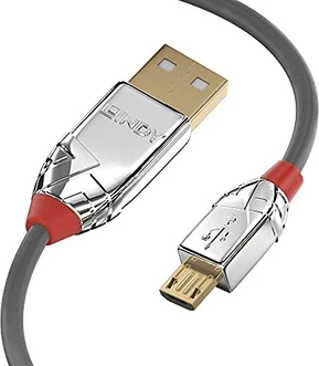 Lindy 0.5m USB 2.0 type A an micro-B cable Cromo Line