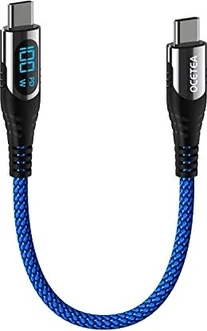 Ocetea USB-C to USB-C cable 100W 0.3m blue