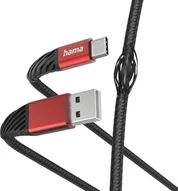 Hama charging cable extreme USB-A/USB-C 1.5m nylon black/red