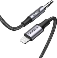 Ugreen audio cable 8-Pin Lightning plug to jack plug 3.5mm 1m black/grey