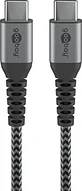 Wentronic USB-C to USB-C textile cable with metal plugn 0.5m grey/silver