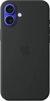 Apple silicone case with MagSafe для iPhone 16 Plus black