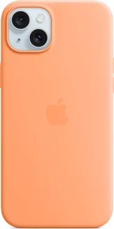 Apple silicone case with MagSafe для iPhone 15 Plus Sorbet orange