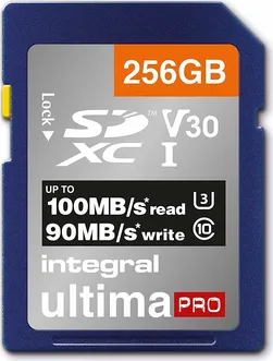 Integral ultima PRO R100/W90 SDXC 256GB, UHS-I U3, Class 10