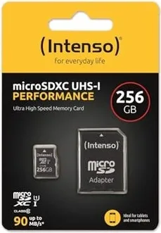 Intenso Performance R90 microSDXC 256GB Kit, UHS-I U1, Class 10