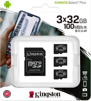 Kingston Canvas Select Plus R100 microSDHC 32GB Kit, UHS-I U1, A1, Class 10, 3er-Pack