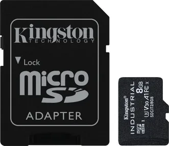 Kingston Industrial Temperature Gen2 R100 microSDHC 8GB Kit, UHS-I U3, A1, Class 10