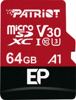 Patriot EP R90/W80 microSDXC 64GB Kit, UHS-I U3, A1, Class 10