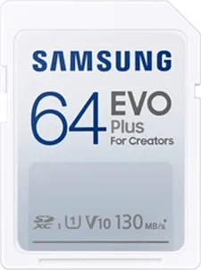 Samsung EVO Plus for Creators R130 SDXC 64GB, UHS-I U1, Class 10