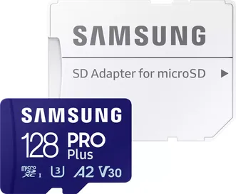 Samsung PRO Plus R180/W130 microSDXC 128GB Kit, UHS-I U3, A2, Class 10