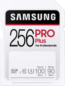 Samsung PRO Plus for Professionals R100/W90 SDXC 256GB, UHS-I U3, Class 10