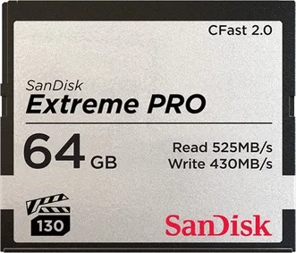 SanDisk Extreme PRO R525/W430 CFast 2.0 CompactFlash Card 64GB