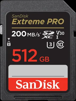 SanDisk Extreme PRO R200/W140 SDXC 512GB, UHS-I U3, Class 10