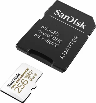 SanDisk Max Endurance R100/W40 microSDXC 256GB Kit, UHS-I U3, Class 10