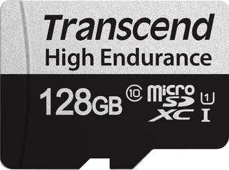 Transcend High Endurance 350V R100/W45 microSDXC 128GB Kit, UHS-I U1, Class 10