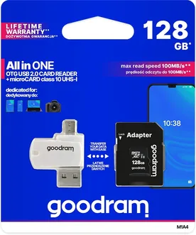 goodram M1A4 ALL in ONE R60 microSDXC 128GB Kit, UHS-I, Class 10