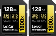 Lexar Professional 1800x Gold Series R280/W210 SDXC 128GB, UHS-II U3, Class 10, 2er-Pack