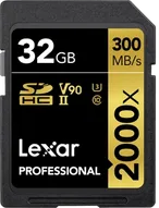 Lexar Professional 2000x Gold Series R300/W260 SDHC 32GB, UHS-II U3, Class 10