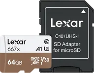 Lexar Professional 667x R100/W90 microSDXC 64GB Kit, UHS-I U3, A1, Class 10
