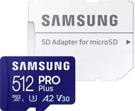 Samsung PRO Plus R180/W130 microSDXC 512GB Kit, UHS-I U3, A2, Class 10