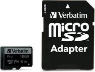 Verbatim Pro U3 R90/W45 microSDXC 128GB Kit, UHS-I U3, Class 10