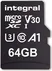 Integral Premium High Speed R100/W70 microSDXC 64GB Kit, UHS-I U3, A1, Class 10