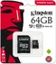 Kingston Canvas Select R80 microSDXC 64GB Kit, UHS-I U1, Class 10