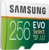 Samsung EVO Select R100/W90 microSDXC 256GB Kit, UHS-I U3, Class 10