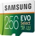 Samsung EVO Select R100/W90 microSDXC 256GB Kit, UHS-I U3, Class 10